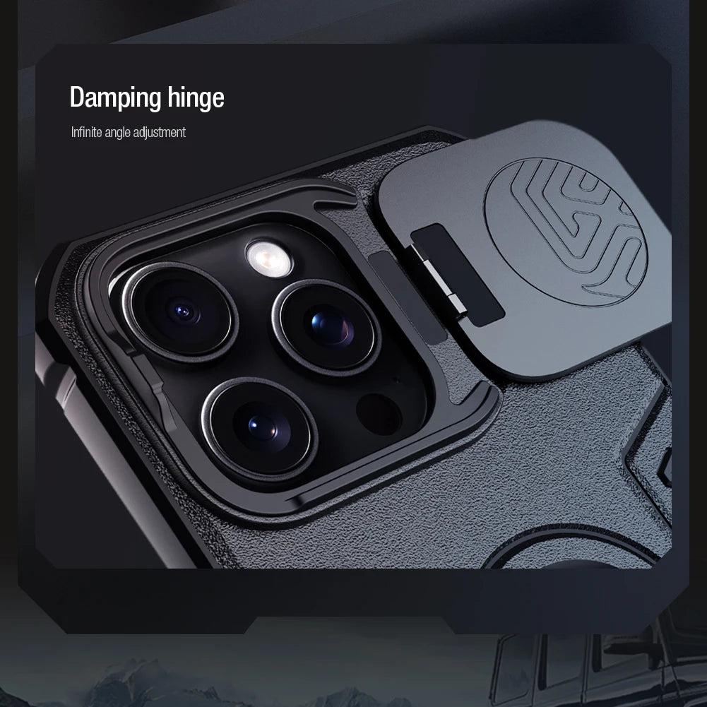 Magnetic Shockproof Case with Lens Holder for iPhone 16 Pro Max