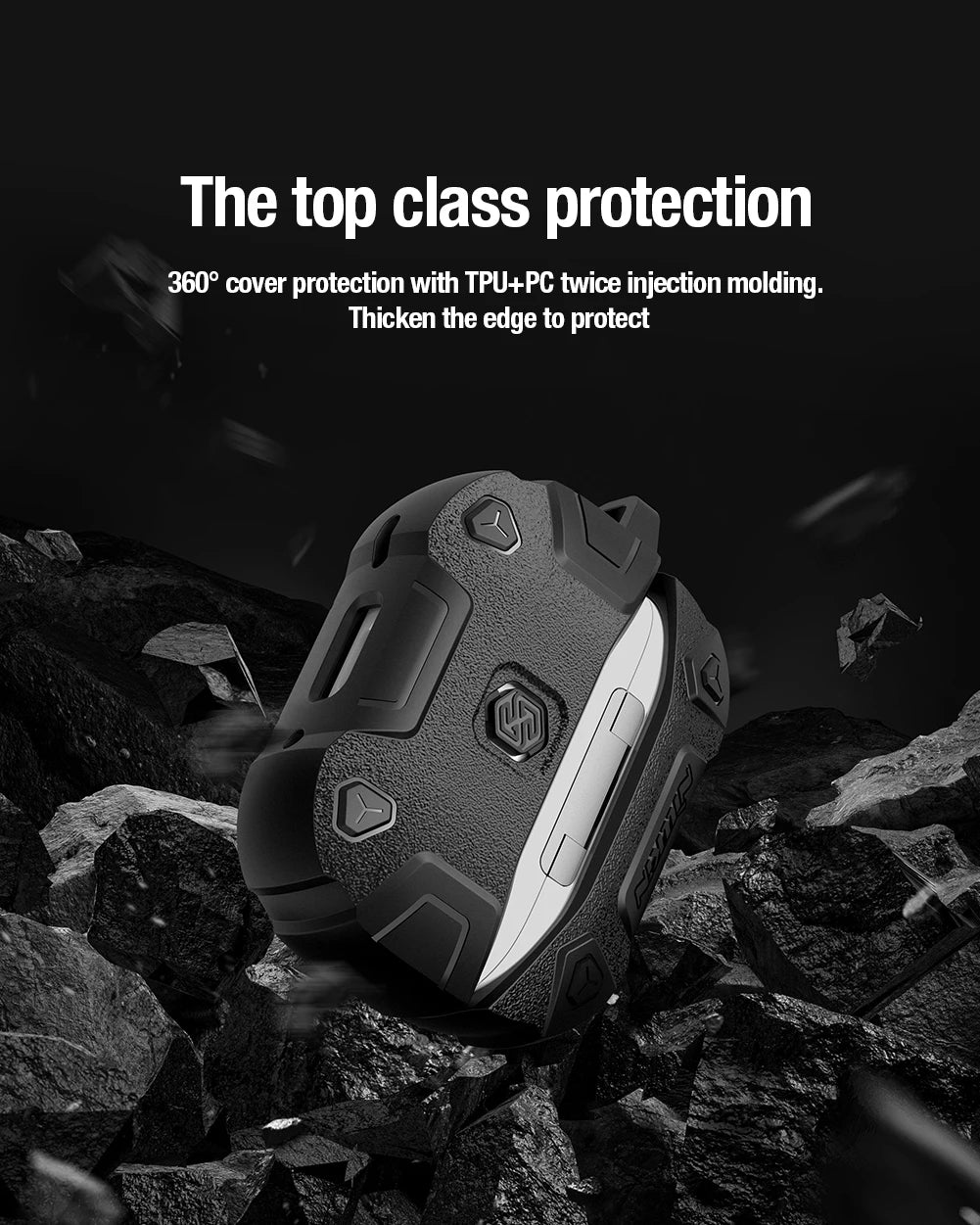 NILLKIN For AirPods Pro2 2022 Case Switch Cover for AirPods Pro 2nd Generation Wireless Earphone With Hook Keychain