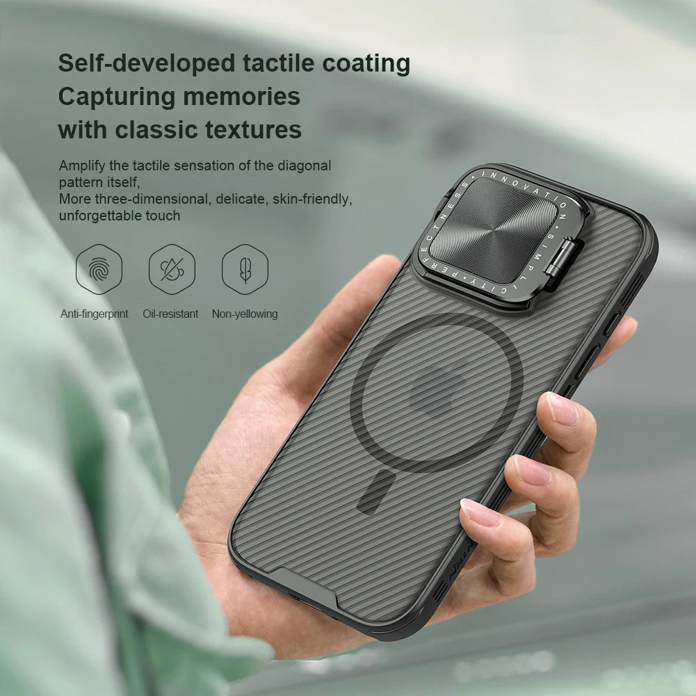 iPhone 16 Pro Max Magsafe Case CamShield Prop Transparent Cover with Lens Holder