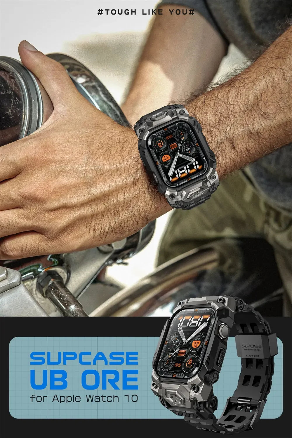 Apple Watch 10 Case (46mm) – Rugged Anti-Scratch Protective Cover with Adjustable Strap