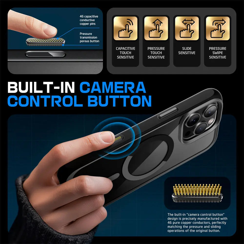 iPhone 16 Pro Max Case – Slim Magnetic Shockproof Case & Camera Button