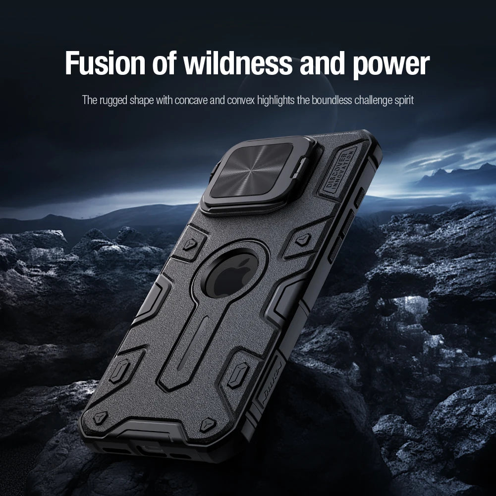 Magnetic Shockproof Case with Lens Holder for iPhone 16 Pro Max