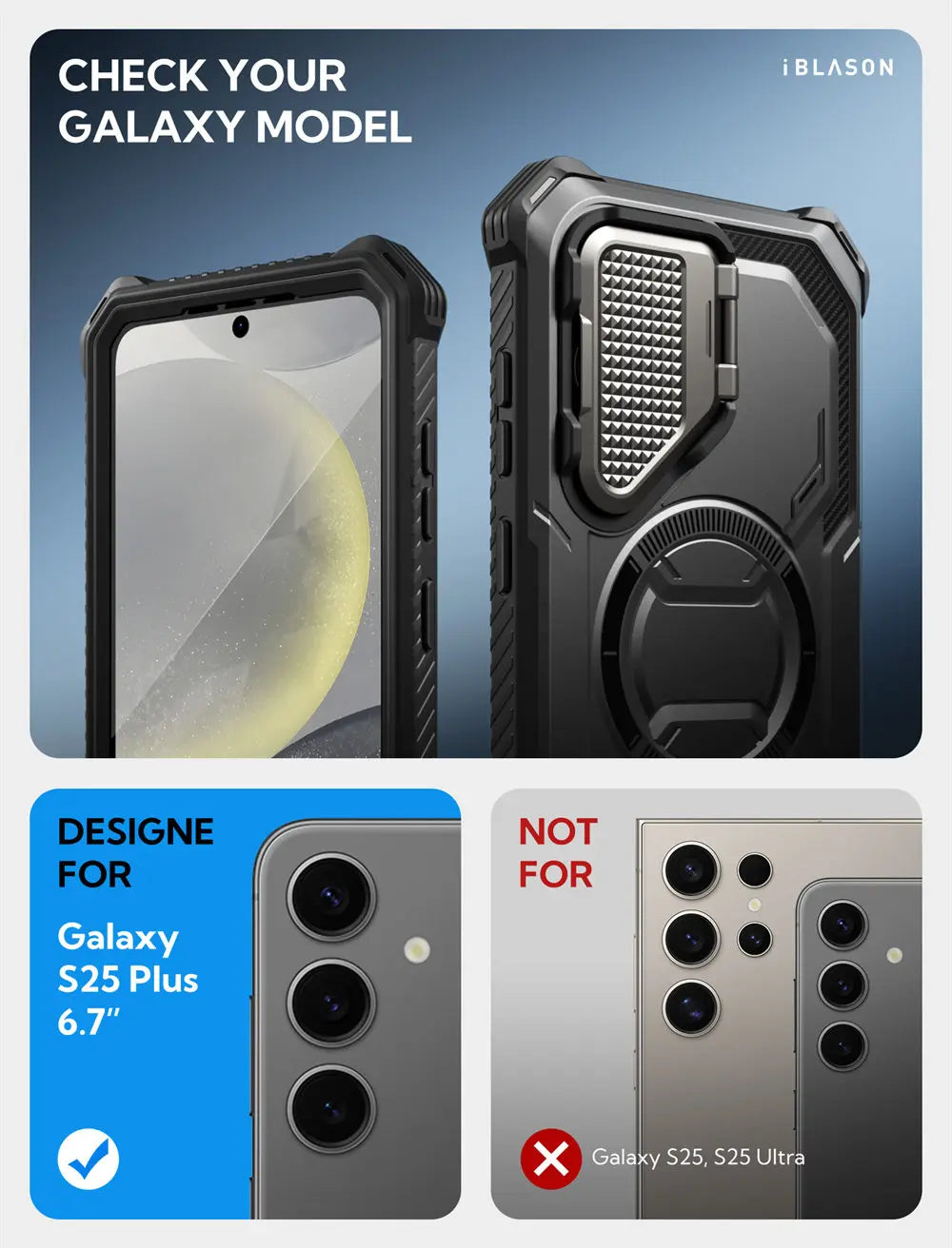 Armorbox Magnetic Phone Case for Samsung Galaxy S25 Plus with Built-in Screen Protector & Camera Cover