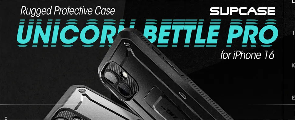 Heavy-Duty Rugged Case for iPhone 16 with Kickstand & Holster