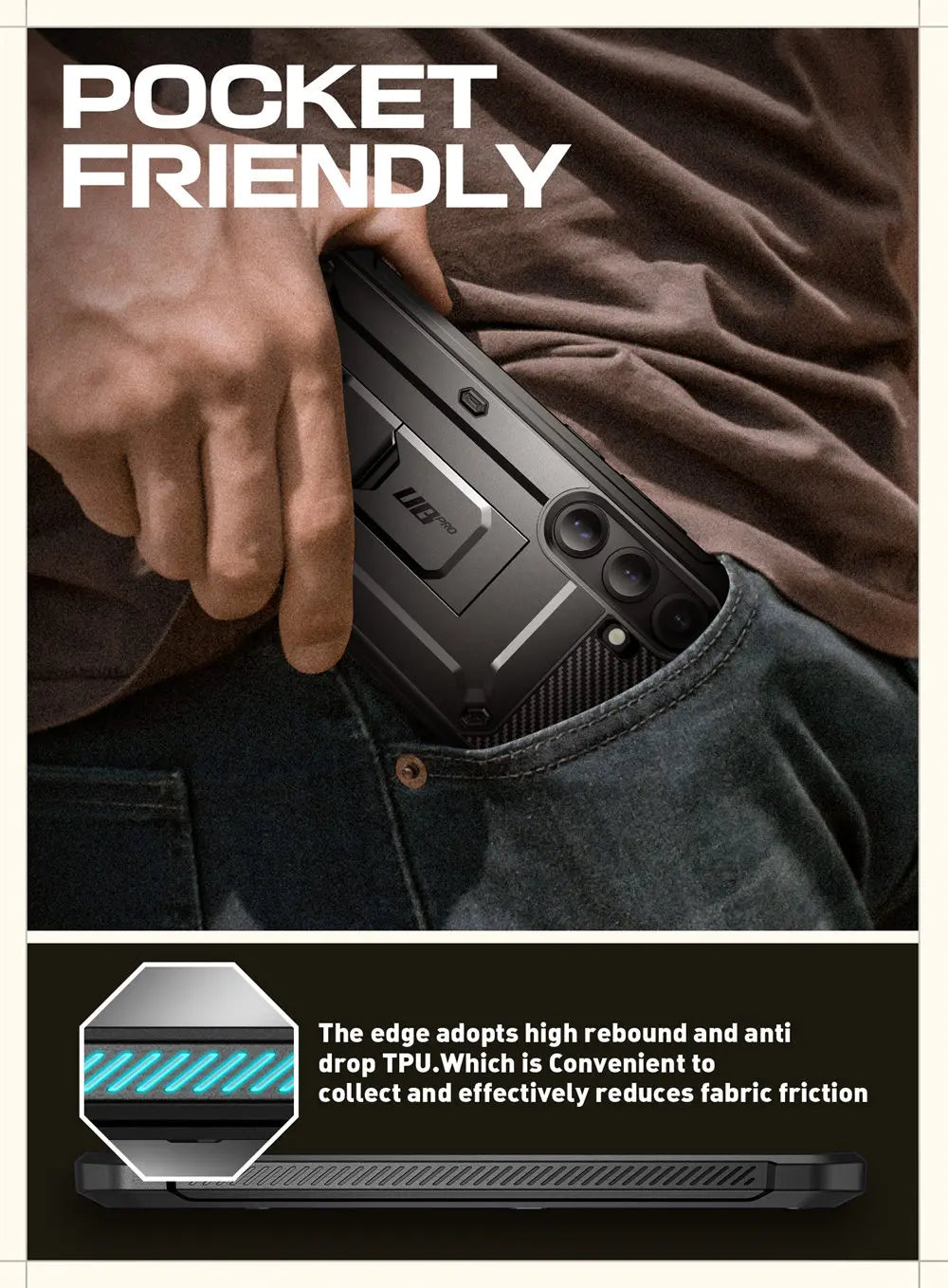 UB Pro Heavy Duty Rugged Case for Samsung Galaxy S25 Plus with Dual Front Frames & Built-in Screen Protector