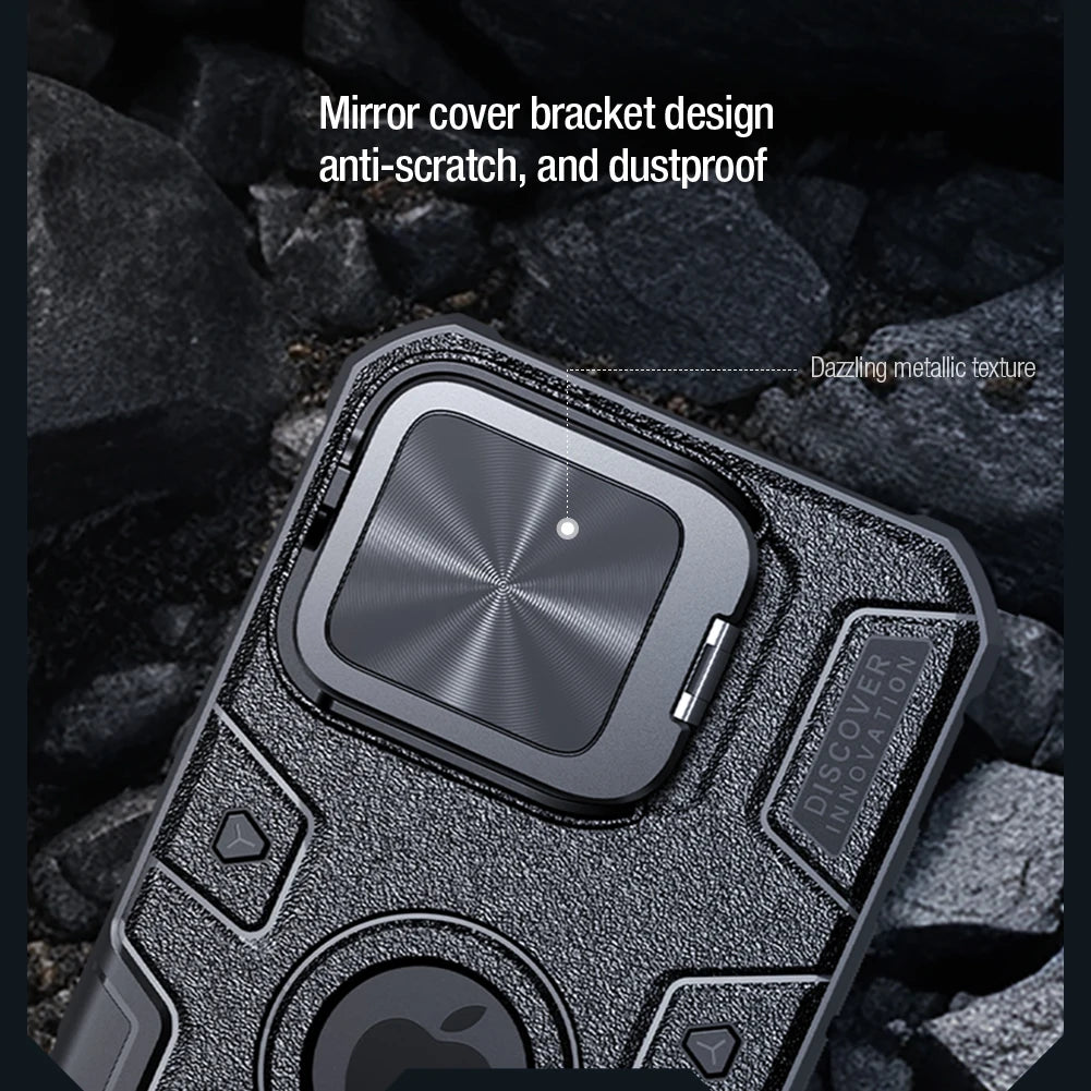Magnetic Shockproof Case with Lens Holder for iPhone 16 Pro Max