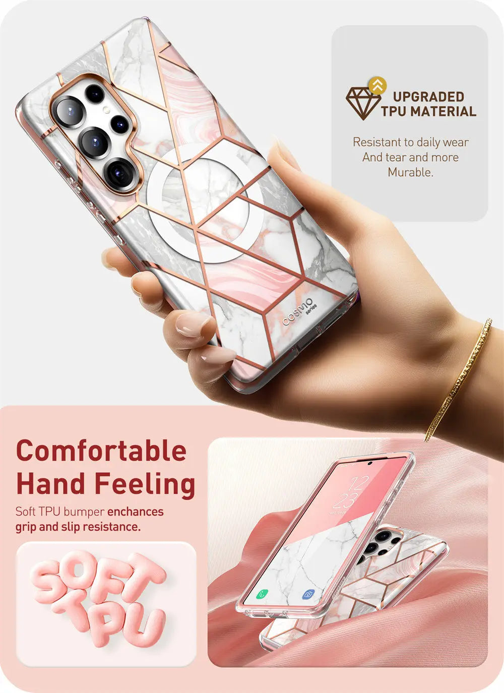 Cosmo Mag Slim Stylish Full-Body Case for Samsung Galaxy S25 Ultra with Built-in Screen Protector