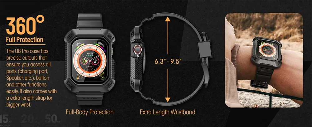 Apple Watch 10 Case (46mm) – Heavy-Duty Rugged Cover with Adjustable Strap