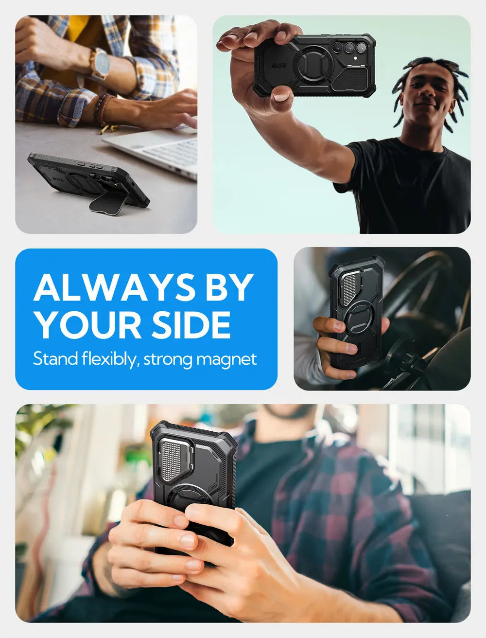 Armorbox Magnetic Phone Case for Samsung Galaxy S25 with Built-in Screen Protector & Camera Cover