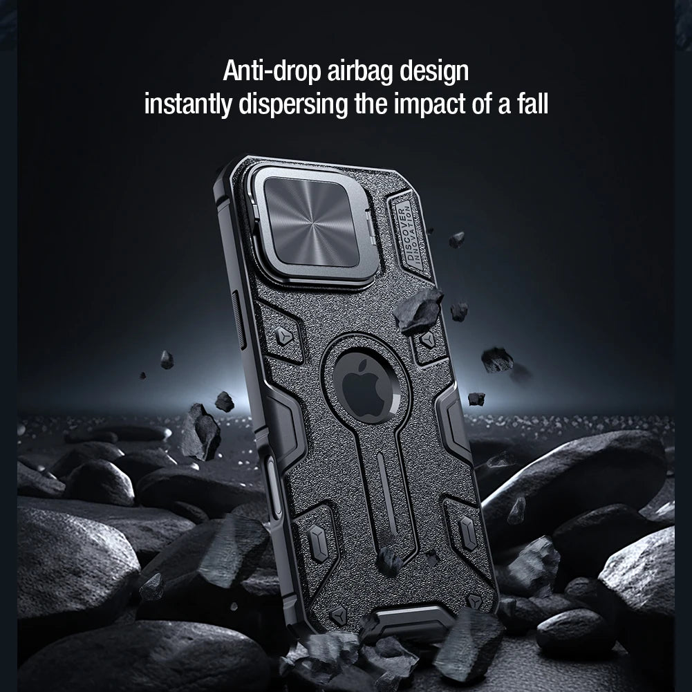 Magnetic Shockproof Case with Lens Holder for iPhone 16 Pro Max