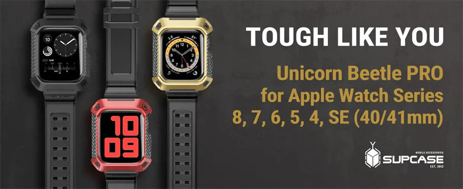 Apple Watch Series 9/SE2/8/7/6/SE/5/4 [41/40mm] UB Pro Protective Case with Strap