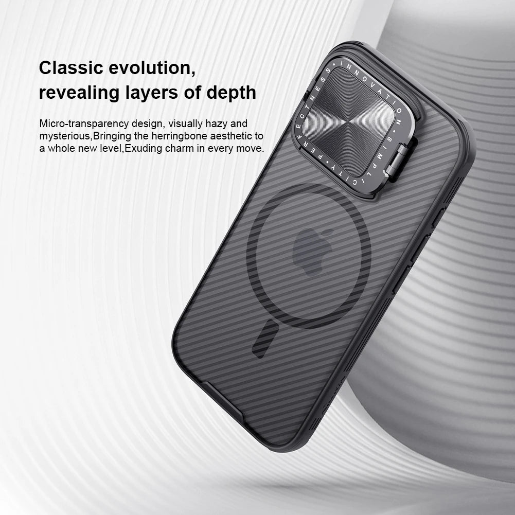 iPhone 16 Pro Max Magsafe Case CamShield Prop Transparent Cover with Lens Holder