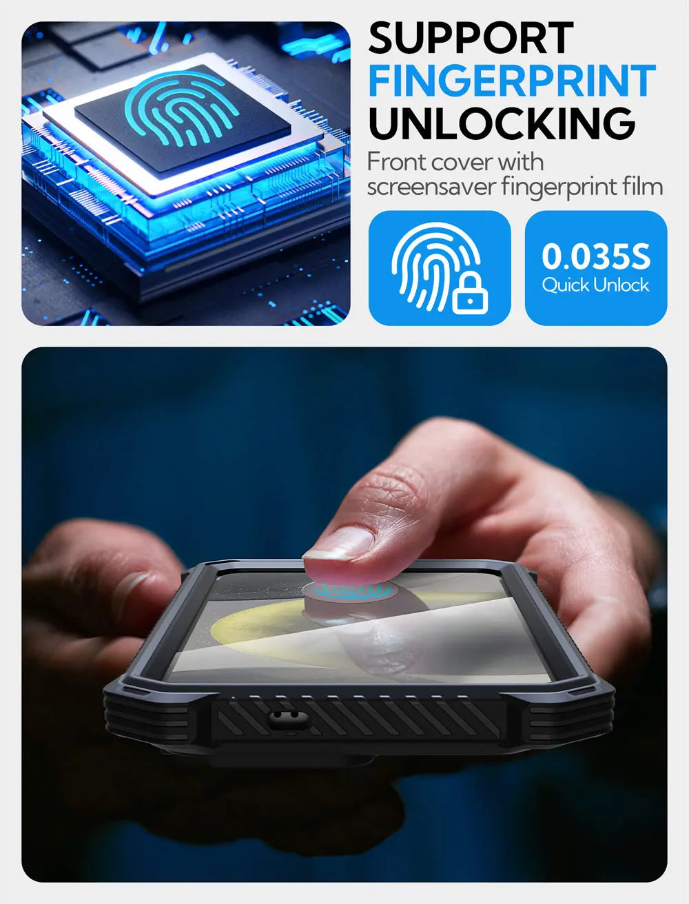 Armorbox Magnetic Phone Case for Samsung Galaxy S25 Plus with Built-in Screen Protector & Camera Cover