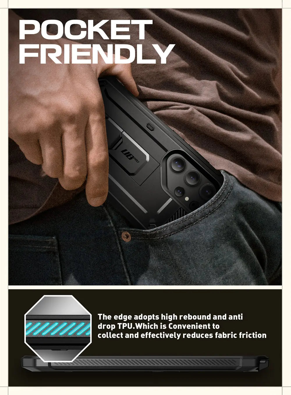 UB Pro Heavy Duty Rugged Case for Samsung Galaxy S25 Ultra with Dual Front Frames & Built-in Screen Protector