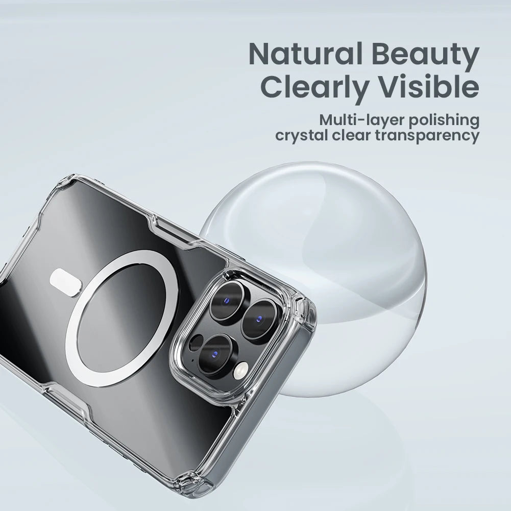 iPhone 16 MagSafe Case – Hybrid TPU Transparent Cover with Shockproof Protection