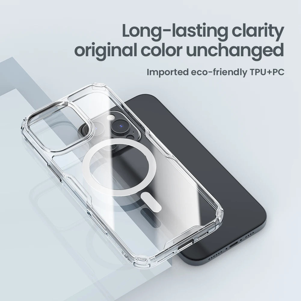 iPhone 16 MagSafe Case – Hybrid TPU Transparent Cover with Shockproof Protection