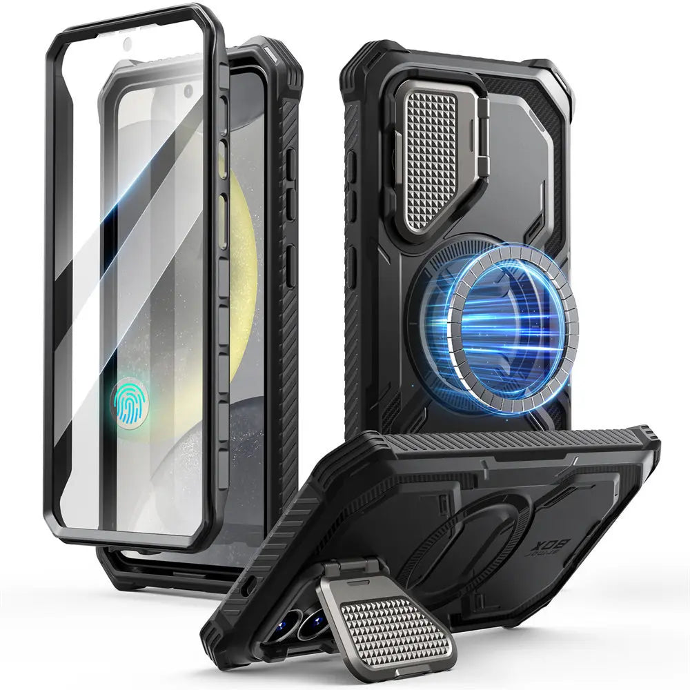Armorbox Magnetic Phone Case for Samsung Galaxy S25 with Built-in Screen Protector & Camera Cover