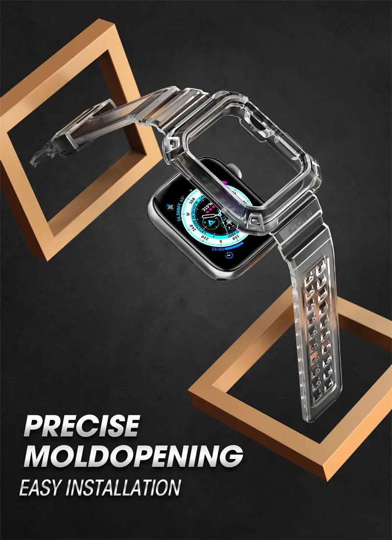 Apple Watch 9/8/7 Case (45mm) | Rugged Protective Cover with Strap Bands