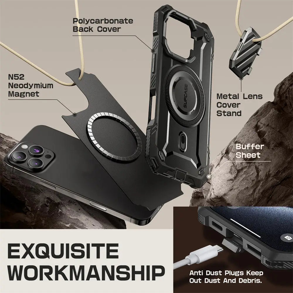 iPhone 16 Pro Max – Magnetic Rugged Case with Camera Cover