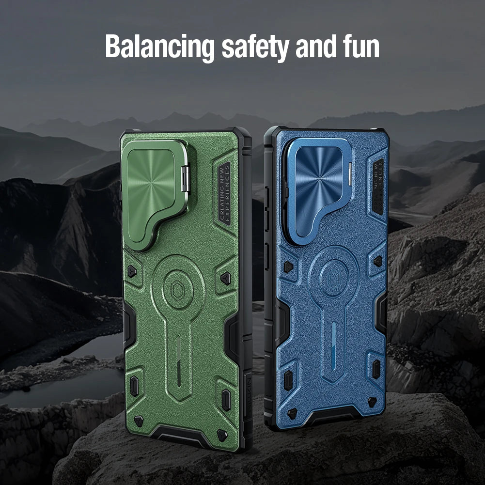Case for Samsung S25 Ultra with Camera Protection & Phone Stand