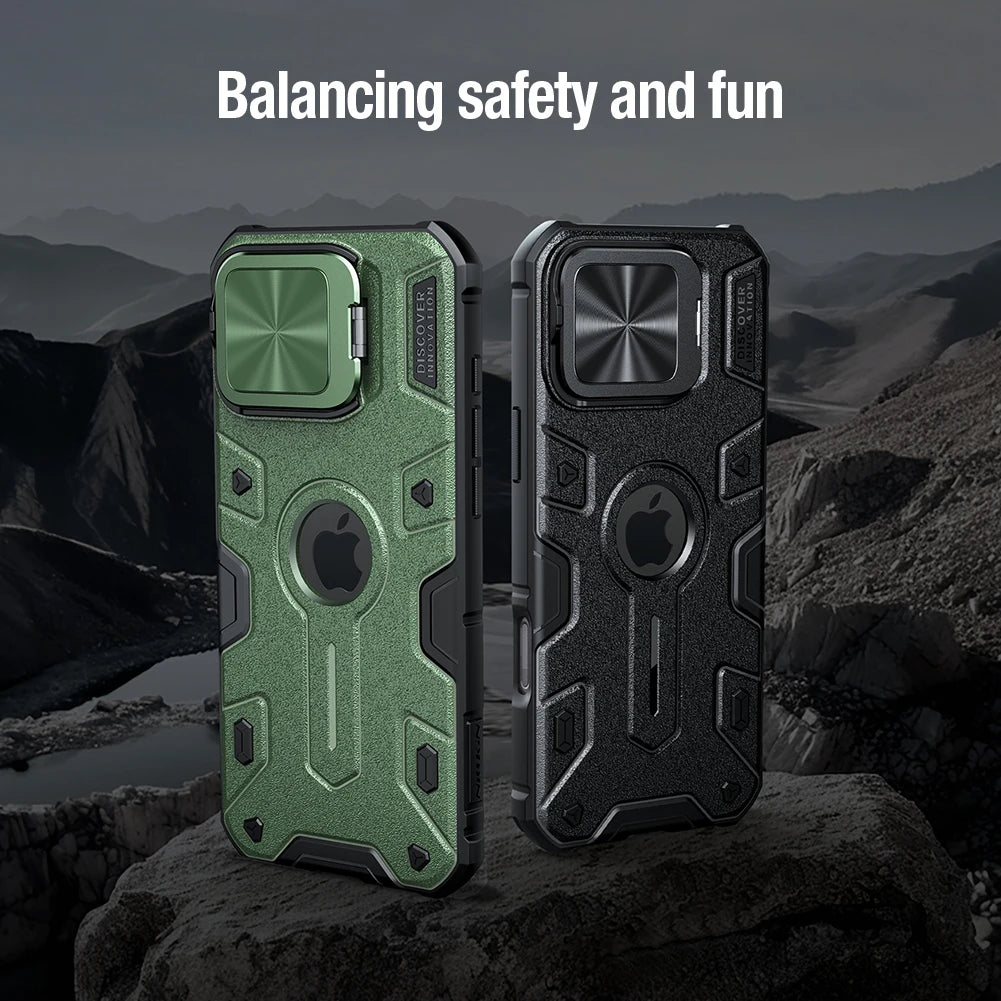 Magnetic Shockproof Case with Lens Holder for iPhone 16 Pro Max