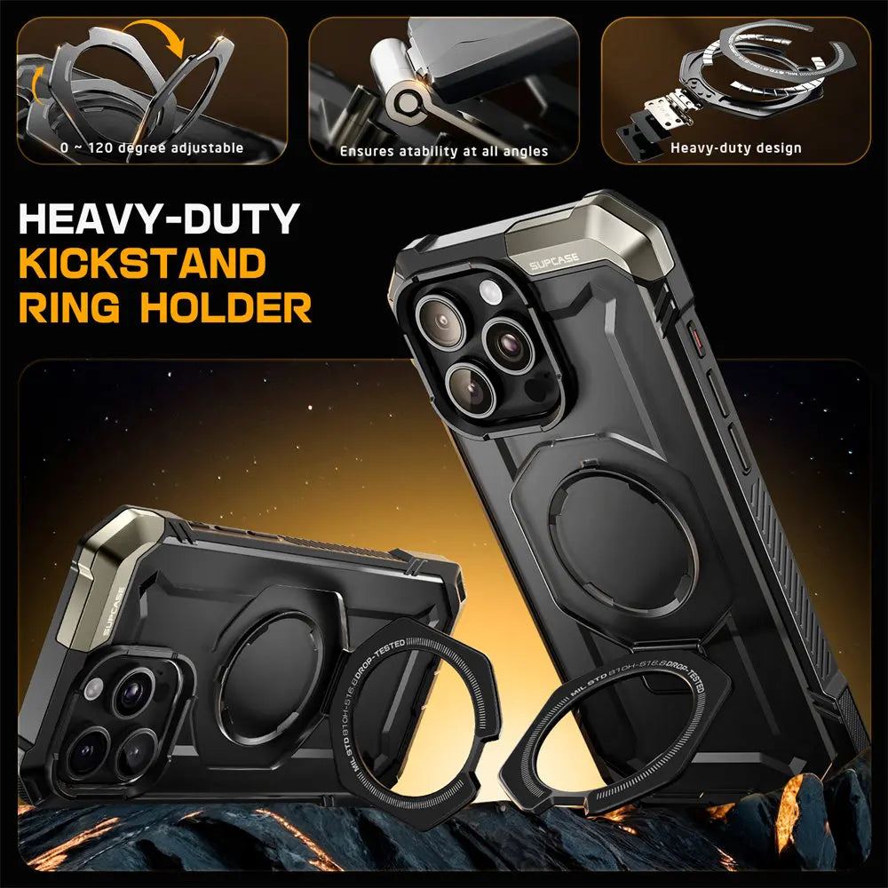 iPhone 16 Pro Max Rugged Case With Camera Button MagSafe Kickstand