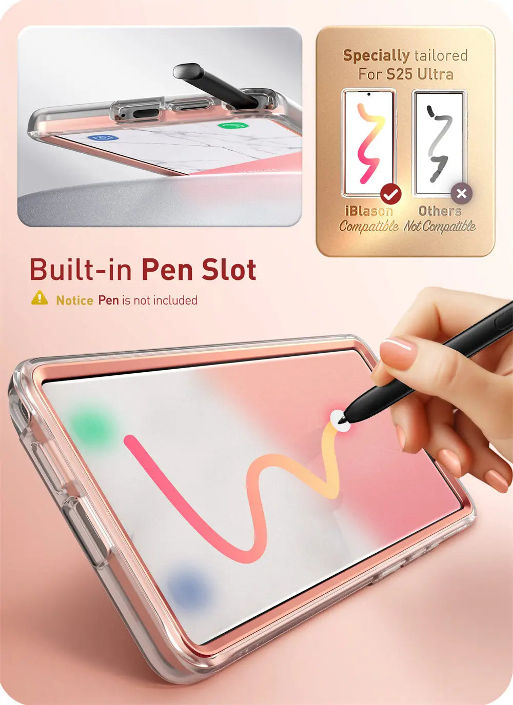 Cosmo Mag Slim Stylish Full-Body Case for Samsung Galaxy S25 Ultra with Built-in Screen Protector