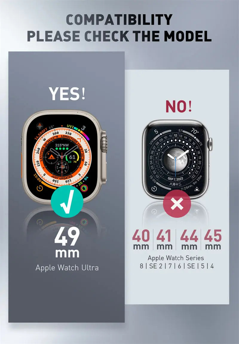 Apple Watch Ultra Case (49mm) – Protective Band with Built-in Tempered Glass Screen Protector