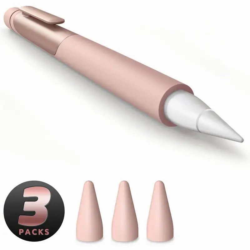 Apple Pencil 1st Gen Silicone Case – Anti-Slip Grip Ultra-Thin Includes 3 Nib Covers - Rosegold