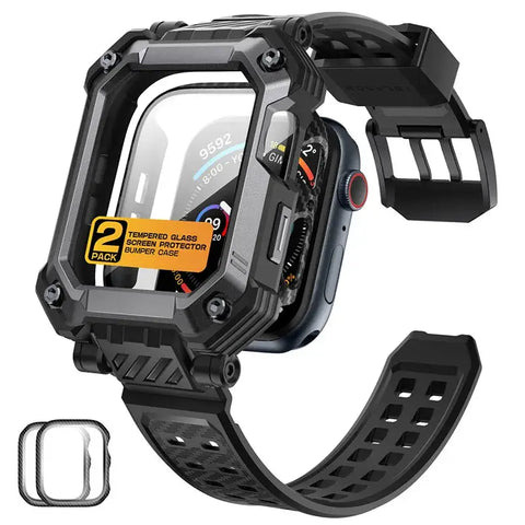 Apple Watch 10 Case (46mm) – Protective Cover with Band & Built-in Screen Protector - Black - Droptested