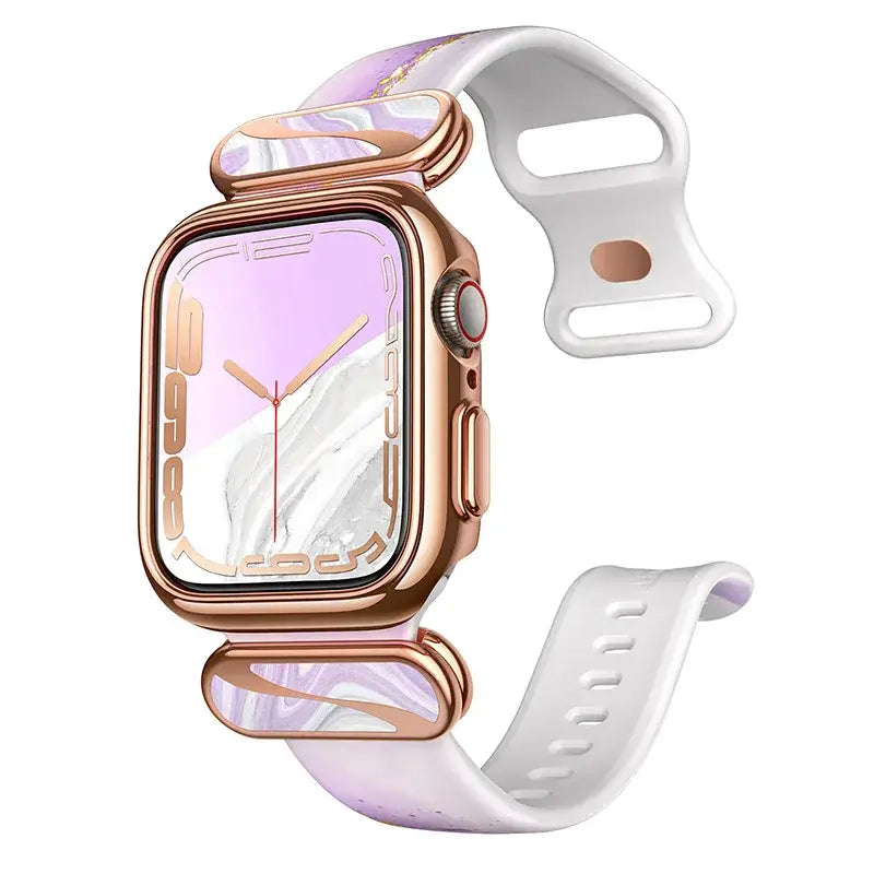 Apple Watch 7/6/SE Case (40/41mm) – Stylish Protective Case with Adjustable Soft Strap Bands - Ameth