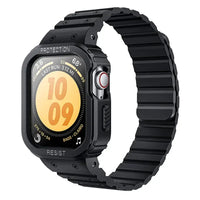 Apple Watch 9/8/7/6/5/4/SE (45/44mm) Rugged Case with Magnetic Silicone Band - Black