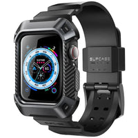 Apple Watch 9/8/7 Case (45mm) | Rugged Protective Cover with Strap Bands - Black - Droptested
