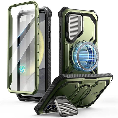 Armorbox Magnetic Phone Case for Samsung Galaxy S25 with Built-in Screen Protector & Camera Cover - Guldan - Droptested