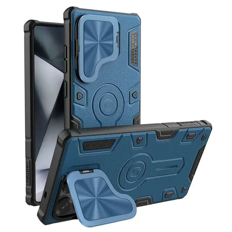 Case for Samsung S25 Ultra with Camera Protection & Phone Stand - Blue - Droptested
