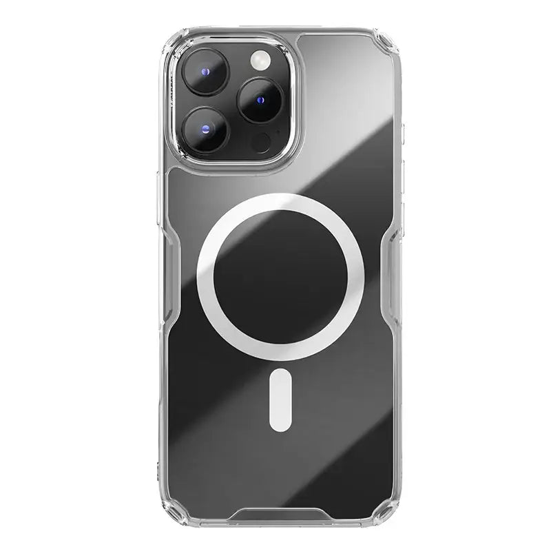 iPhone 16 MagSafe Case – Hybrid TPU Transparent Cover with Shockproof Protection - White