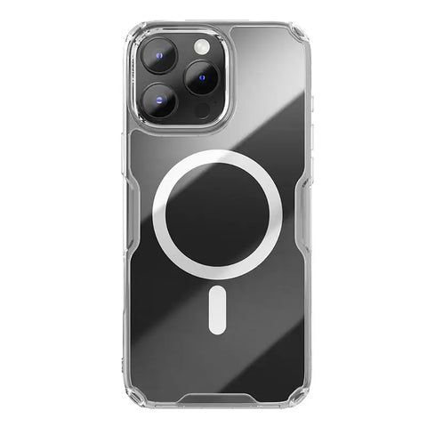 iPhone 16 MagSafe Case – Hybrid TPU Transparent Cover with Shockproof Protection - White