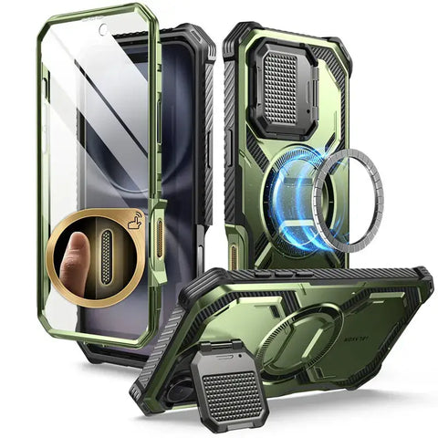 iPhone 16 Plus - Rugged Armorbox MagSafe Case with Screen Protector & Kickstand - Guldan