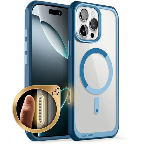 iPhone 16 Pro Max Case – Slim Magnetic Shockproof Case & Camera Button - Azure - Droptested