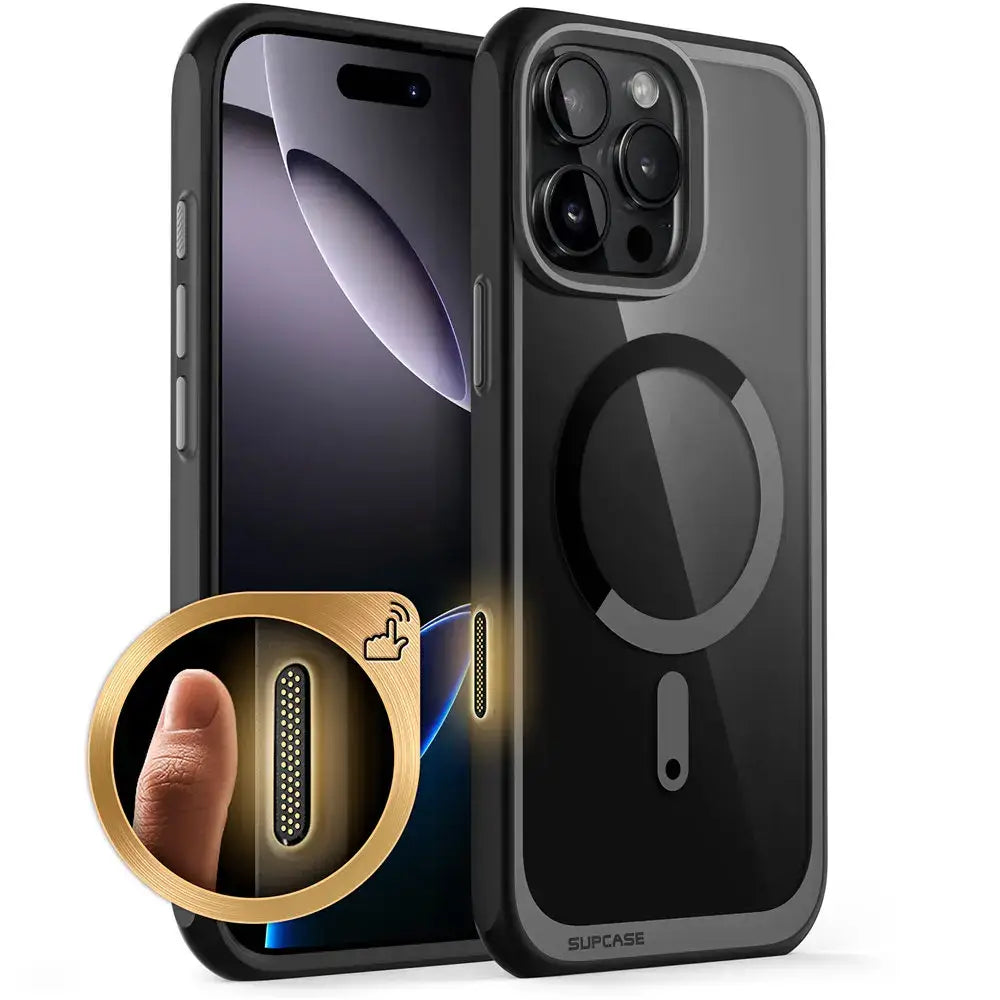iPhone 16 Pro Max Case – Slim Magnetic Shockproof Case & Camera Button - Black - Droptested