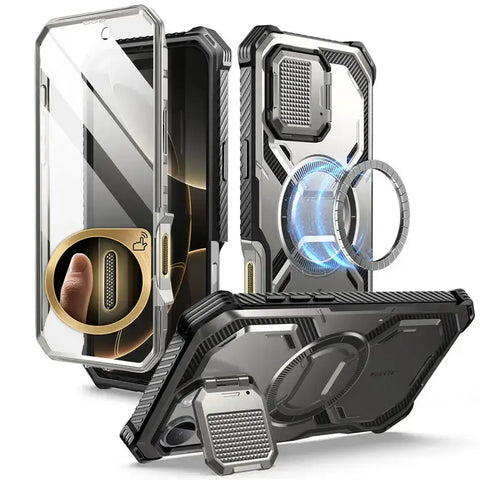 iPhone 16 Pro Max Case with Camera Control Button & Magnetic Kickstand - TiGray