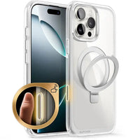 iPhone 16 Pro Max – Clear Magnetic Case with Kickstand & Camera Button - Clear - Droptested