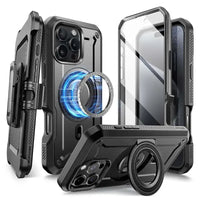 iPhone 16 Pro Max Full Body Rugged Case with Built-in Screen Protector - Black - Droptested