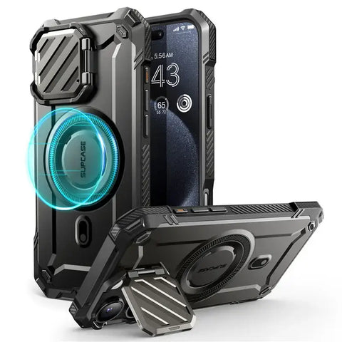 iPhone 16 Pro Max – Magnetic Rugged Case with Camera Cover - Black - Droptested