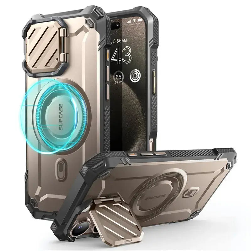 iPhone 16 Pro Max – Magnetic Rugged Case with Camera Cover - Rose Gold - Droptested