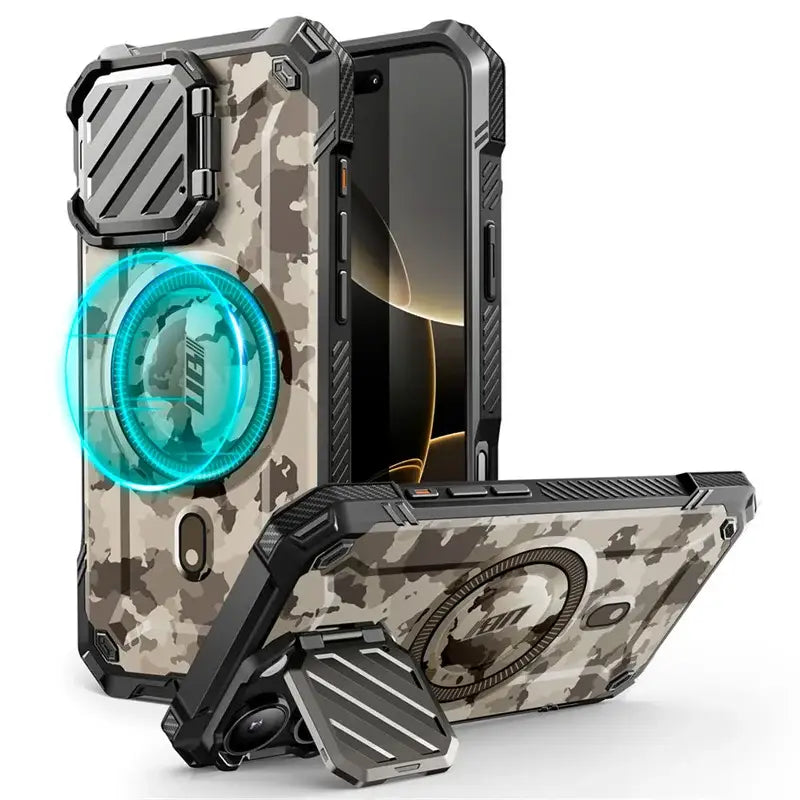 iPhone 16 Pro Max – Magnetic Rugged Case with Camera Cover - Splatter Camo - Droptested