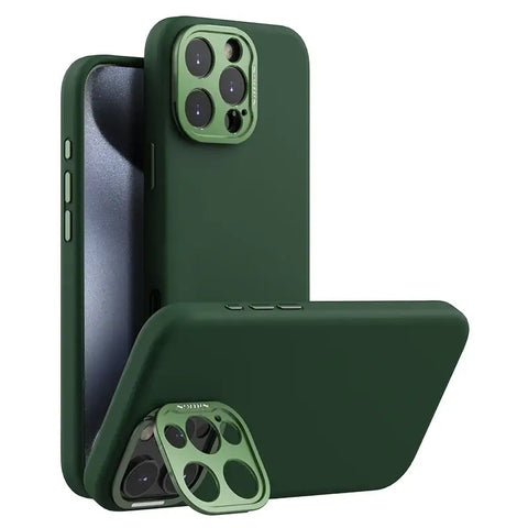 iPhone 16 Pro Max Magsafe Case Classic Liquid Silicone with Camera Protection & Kickstand - Green