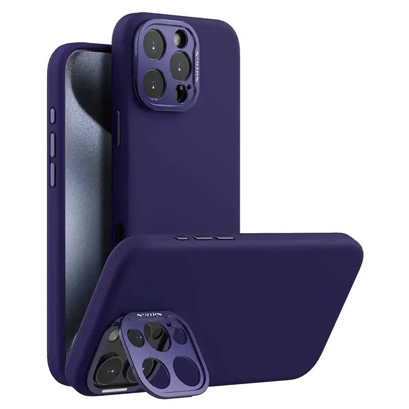 iPhone 16 Pro Max Magsafe Case Classic Liquid Silicone with Camera Protection & Kickstand - Purple