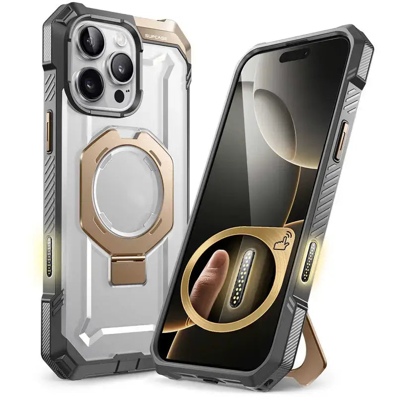 iPhone 16 Pro Max Rugged Case With Camera Button MagSafe Kickstand - Desert Gold - Droptested