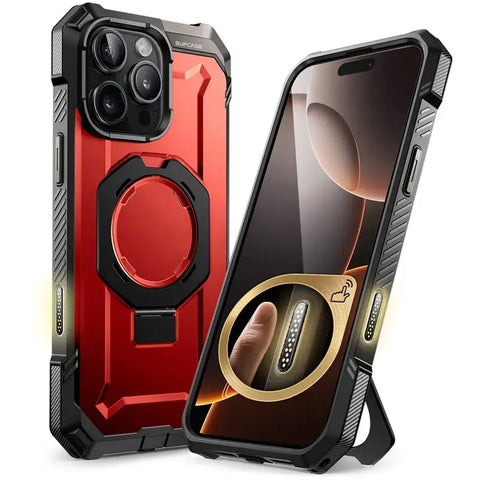 iPhone 16 Pro Max Rugged Case With Camera Button MagSafe Kickstand - Ruddy - Droptested
